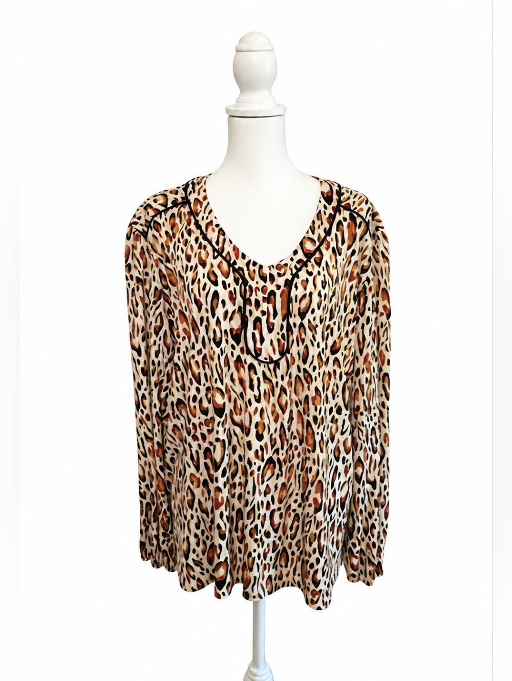Alfred Dunner Women's Leopard Print Blouse